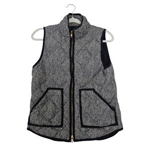 J. Crew Factory Black and White Herringbone Vest